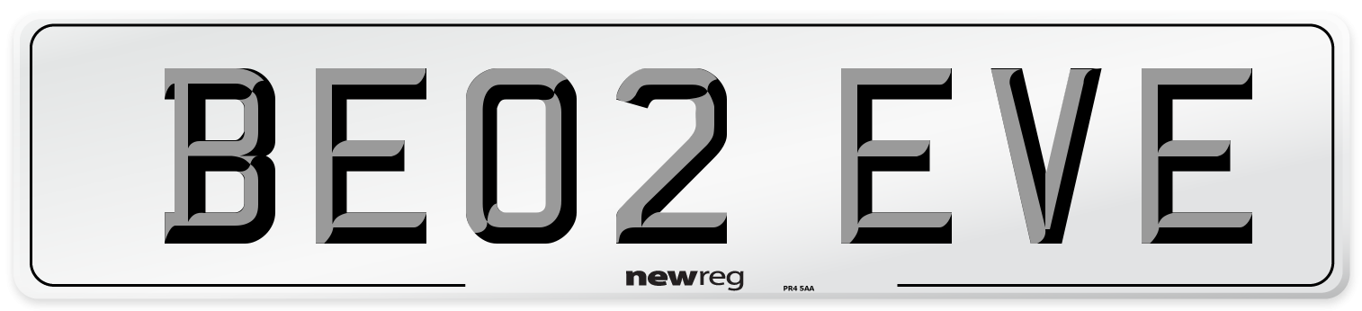 BE02 EVE Number Plate from New Reg